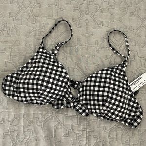 JCrew Prospect bikini swim top in sweet gingham checks